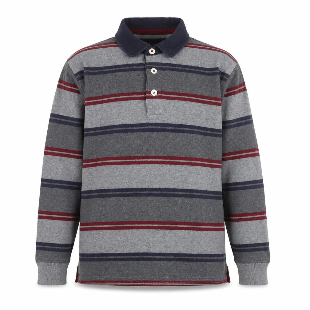 Marks and Spencer Blue Harbour Men's Grey Striped Long Sleeve Regular Fit Shirt S