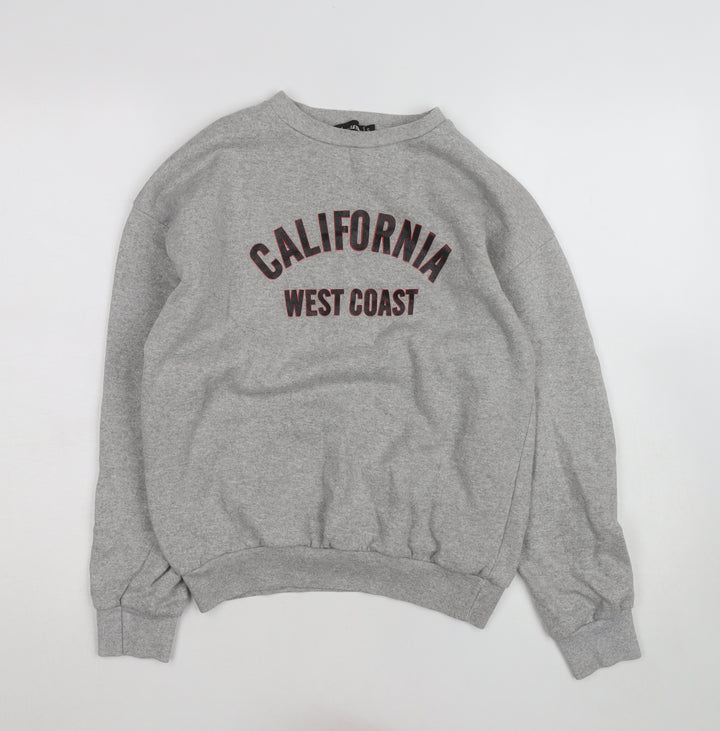 PrettyLittleThing Grey California West Coast Sweatshirt Small Unisex