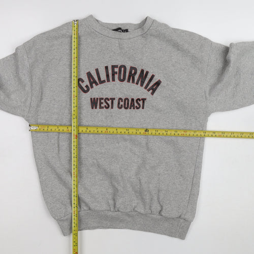 PrettyLittleThing Grey California West Coast Sweatshirt Small Unisex