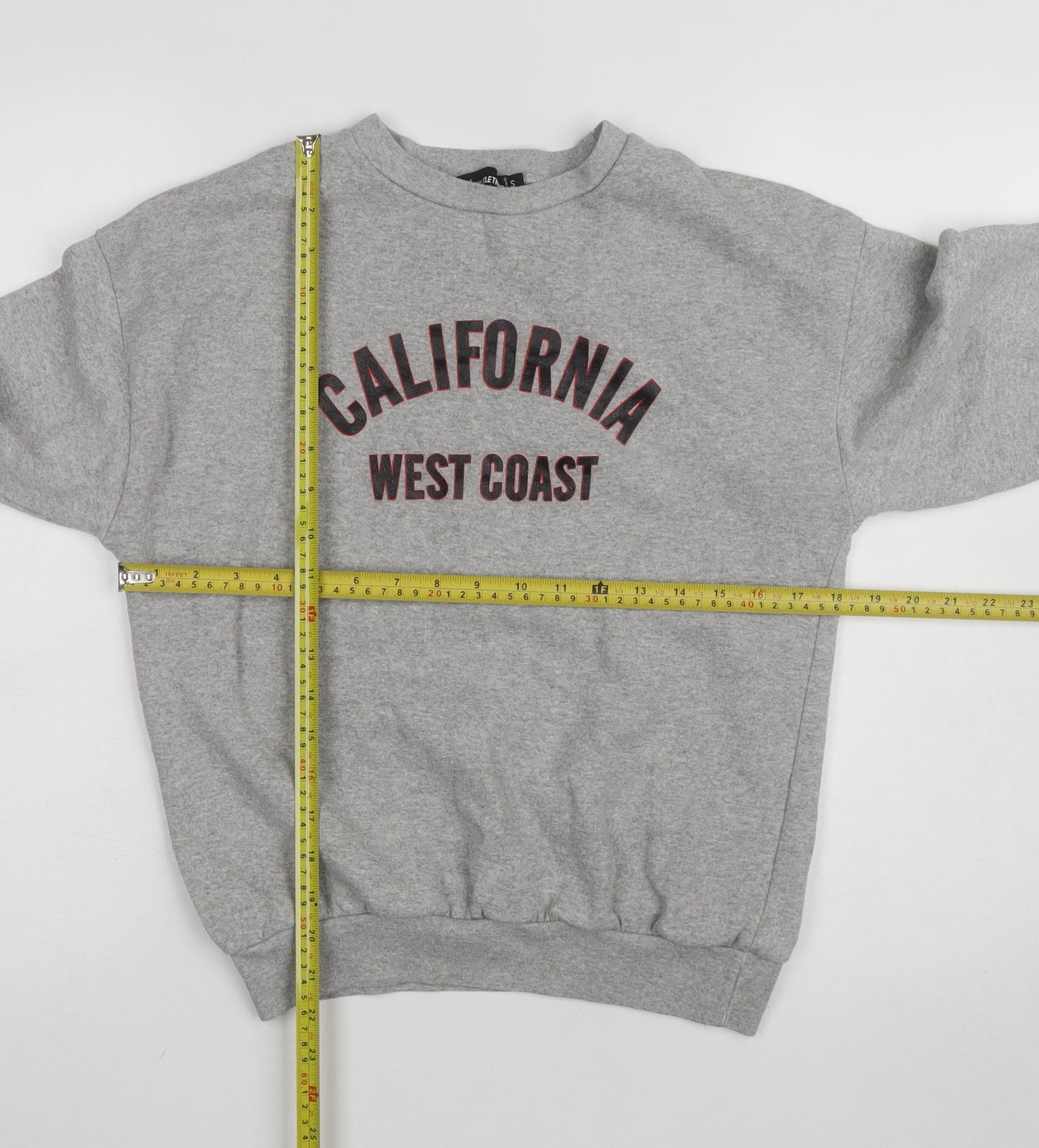 PrettyLittleThing Grey California West Coast Sweatshirt Small Unisex