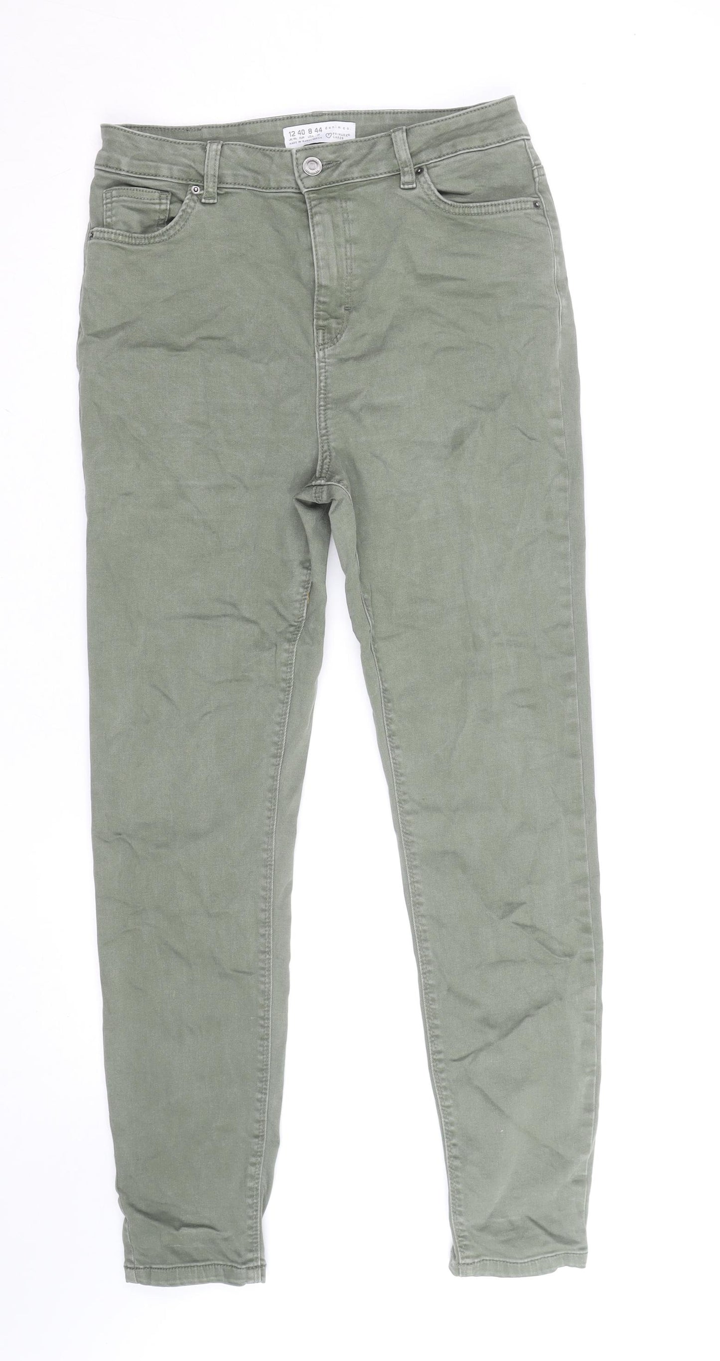 Primark Women’s Green Skinny Jeans Size 12 Stretch Denim