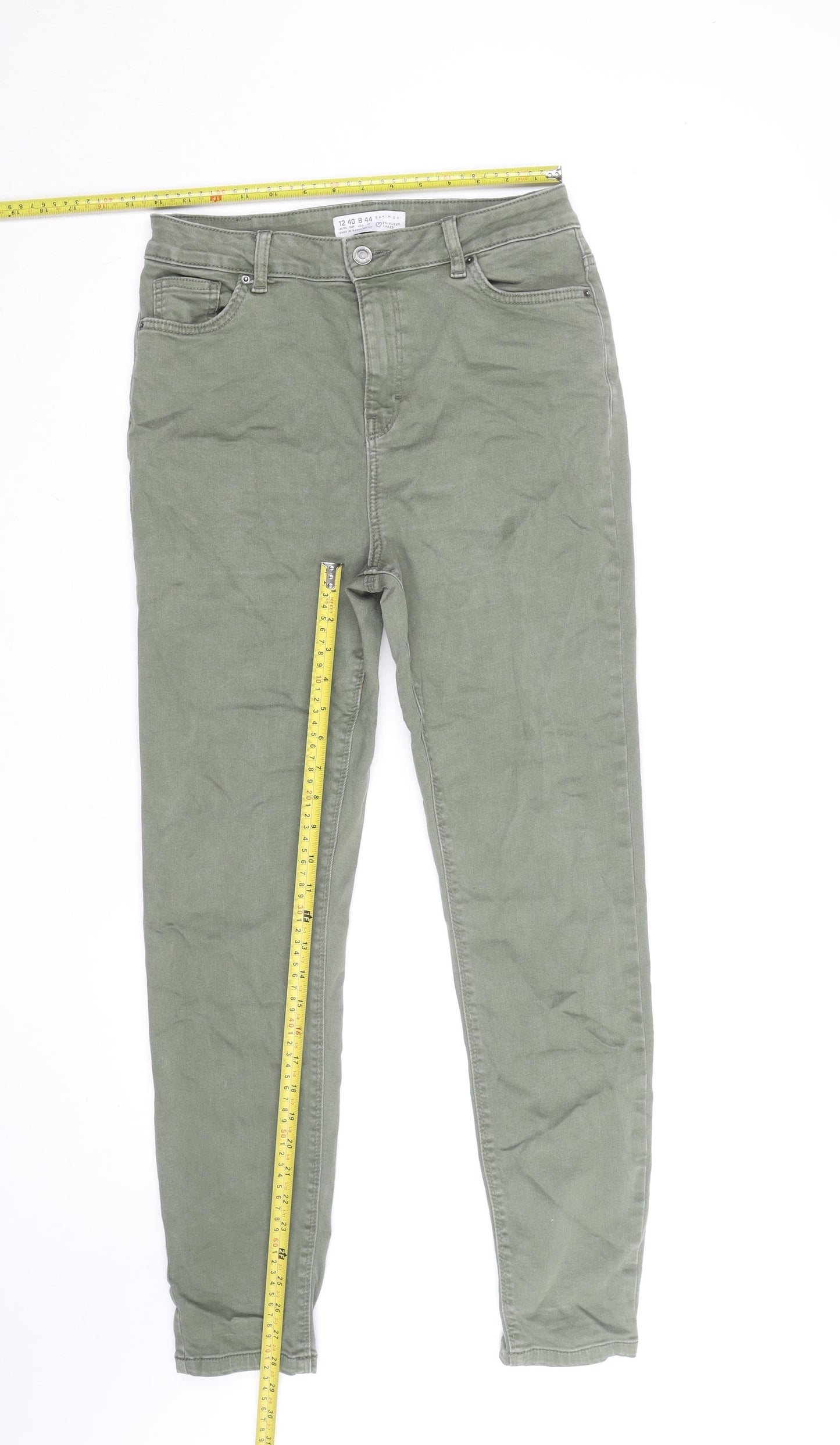 Primark Women’s Green Skinny Jeans Size 12 Stretch Denim