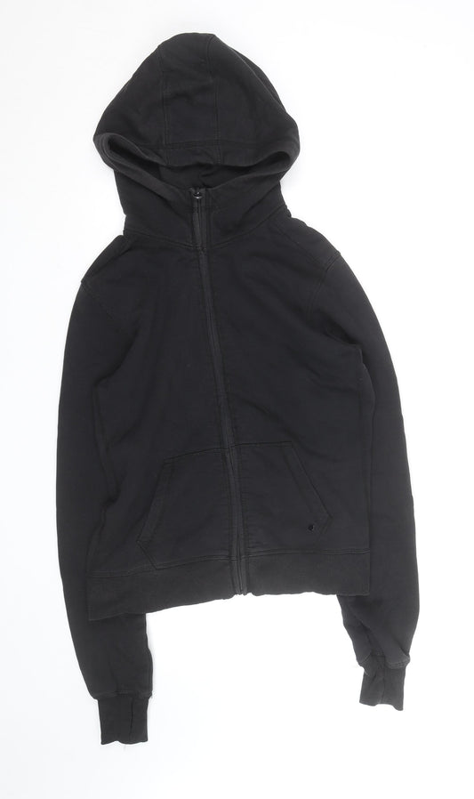 H&M Men Black Full Zip Fleece Hoodie Size M Regular Fit