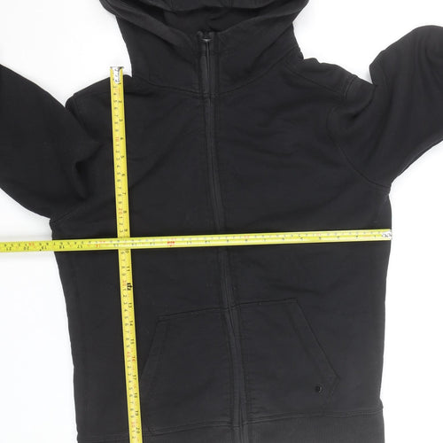 H&M Men Black Full Zip Fleece Hoodie Size M Regular Fit