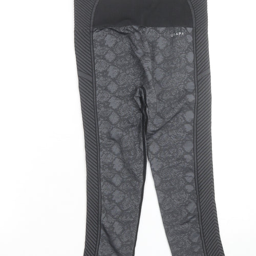 US PRO Womens Grey Seamless Animal Print Gym Leggings Size 8