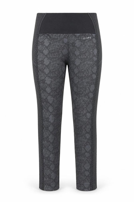 US PRO Womens Grey Seamless Animal Print Gym Leggings Size 8