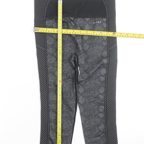 US PRO Womens Grey Seamless Animal Print Gym Leggings Size 8