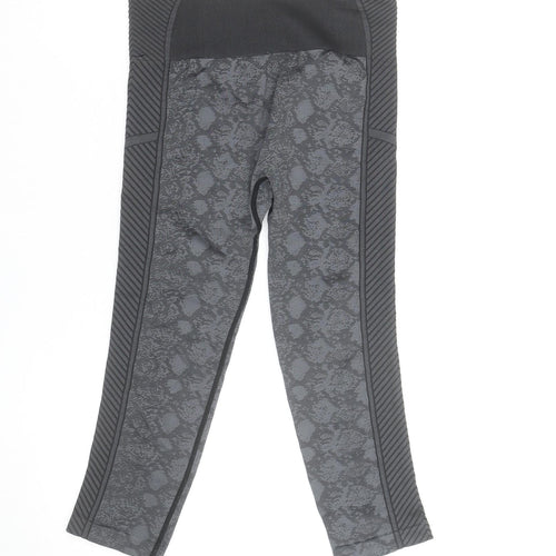 US PRO Womens Grey Seamless Animal Print Gym Leggings Size 8