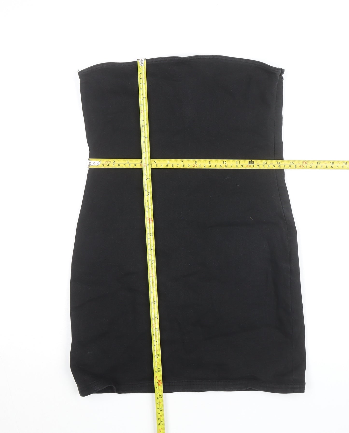 Zara Women Black Strapless Bodycon Short Dress Size 12