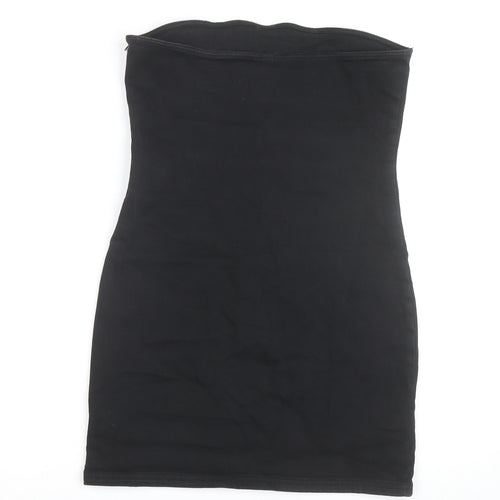 Zara Women Black Strapless Bodycon Short Dress Size 12
