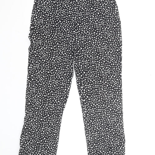 H&M Women’s Black White Polka Dot Tapered Trousers Size 12