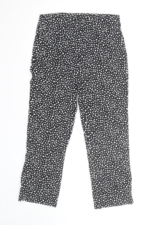 H&M Women’s Black White Polka Dot Tapered Trousers Size 12
