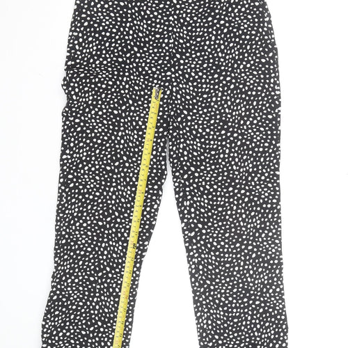 H&M Women’s Black White Polka Dot Tapered Trousers Size 12