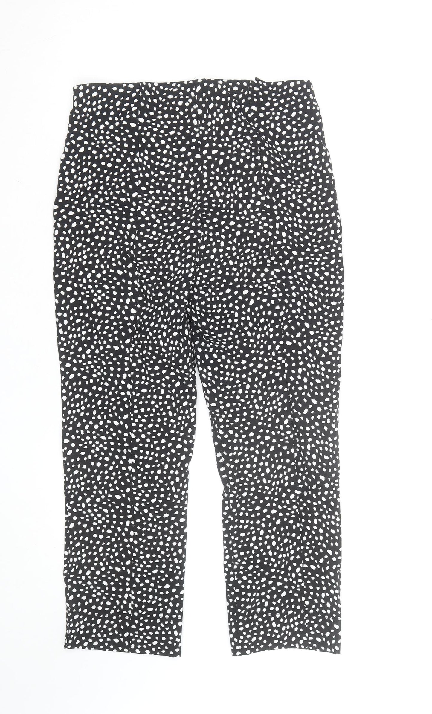 H&M Women’s Black White Polka Dot Tapered Trousers Size 12