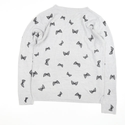 Marks and Spencer Women’s Grey Butterfly Knit Jumper Size 9