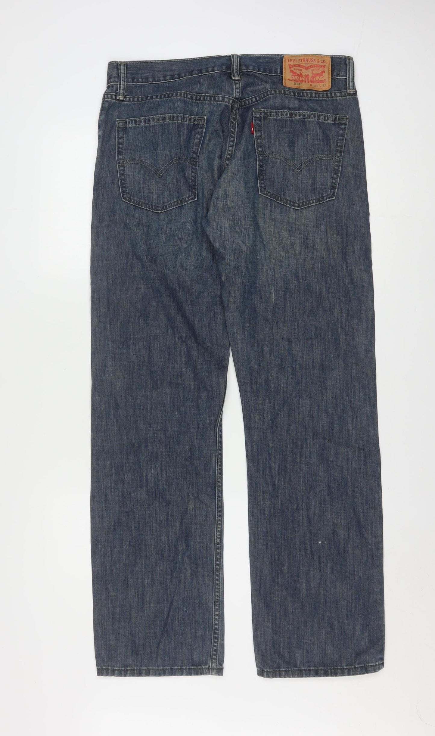 Levi's 514 Men Blue Straight Regular Fit Jeans 33x32 Denim