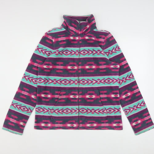 Sonoma Life + Style Women's Multicoloured Fleece Zip Jacket Size M