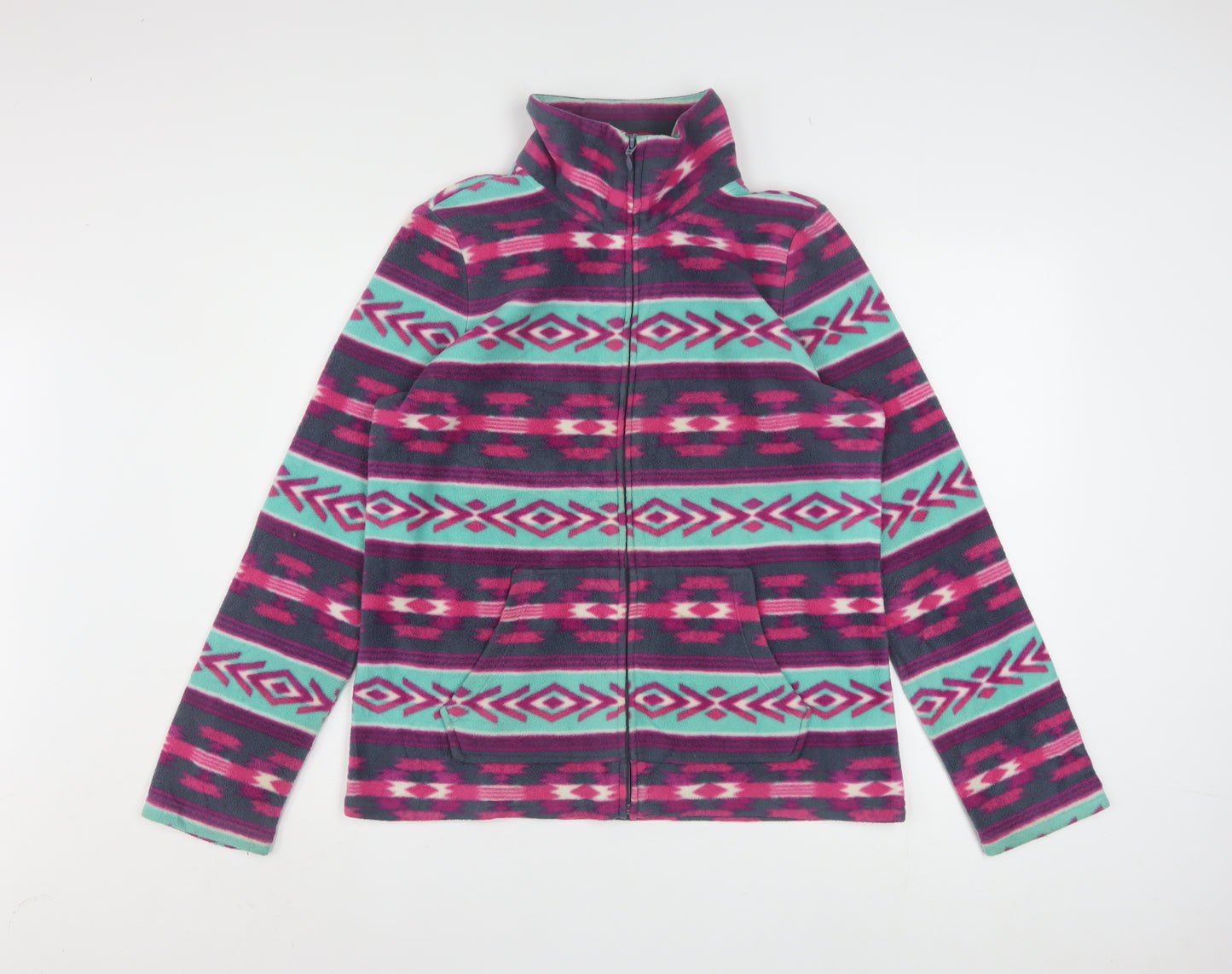 Sonoma Life + Style Women's Multicoloured Fleece Zip Jacket Size M