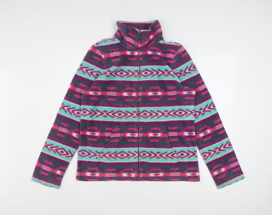 Sonoma Life + Style Women's Multicoloured Fleece Zip Jacket Size M