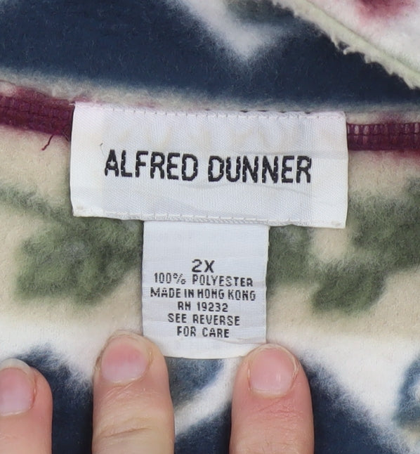 Alfred Dunner Womens Multicoloured Fleece Zip Jacket 2XL Relaxed Fit
