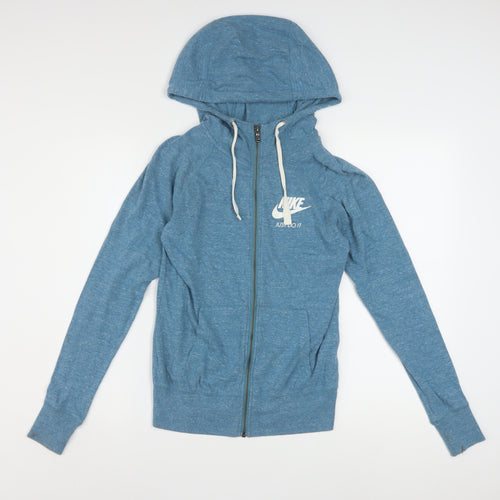 Nike Women's Blue Full Zip Hoodie XS Cotton Blend Just Do It