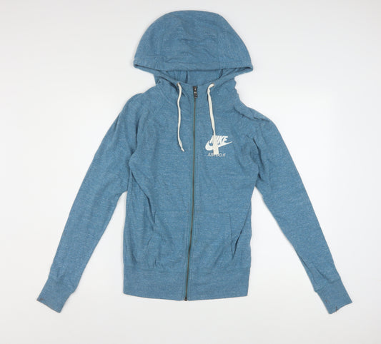 Nike Women's Blue Full Zip Hoodie XS Cotton Blend Just Do It