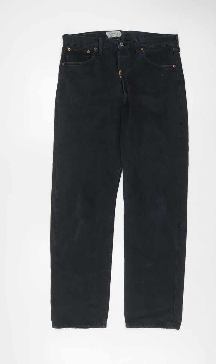 Levi's 501 Men's Black Straight Denim Jeans W34 L32 Classic Fit