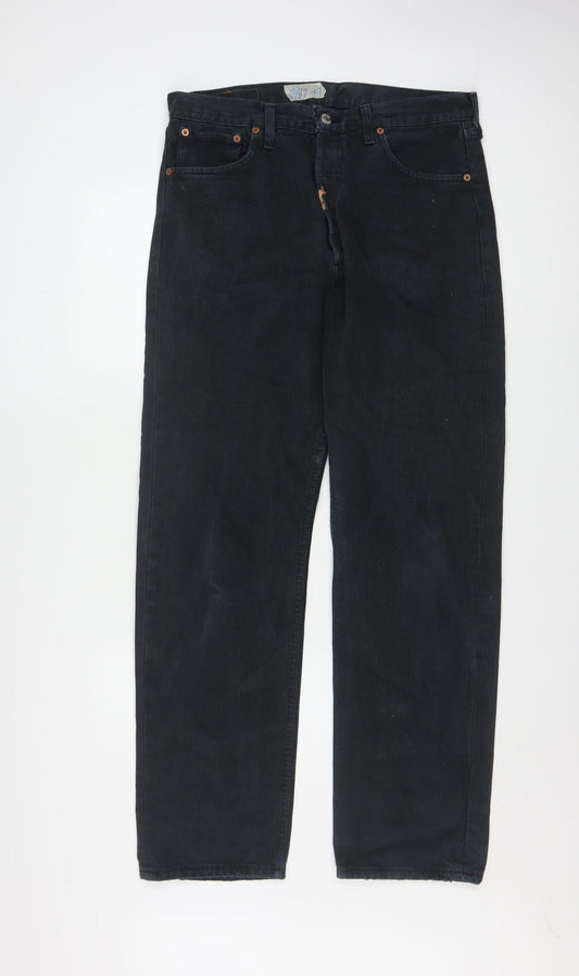 Levi's 501 Men's Black Straight Denim Jeans W34 L32 Classic Fit
