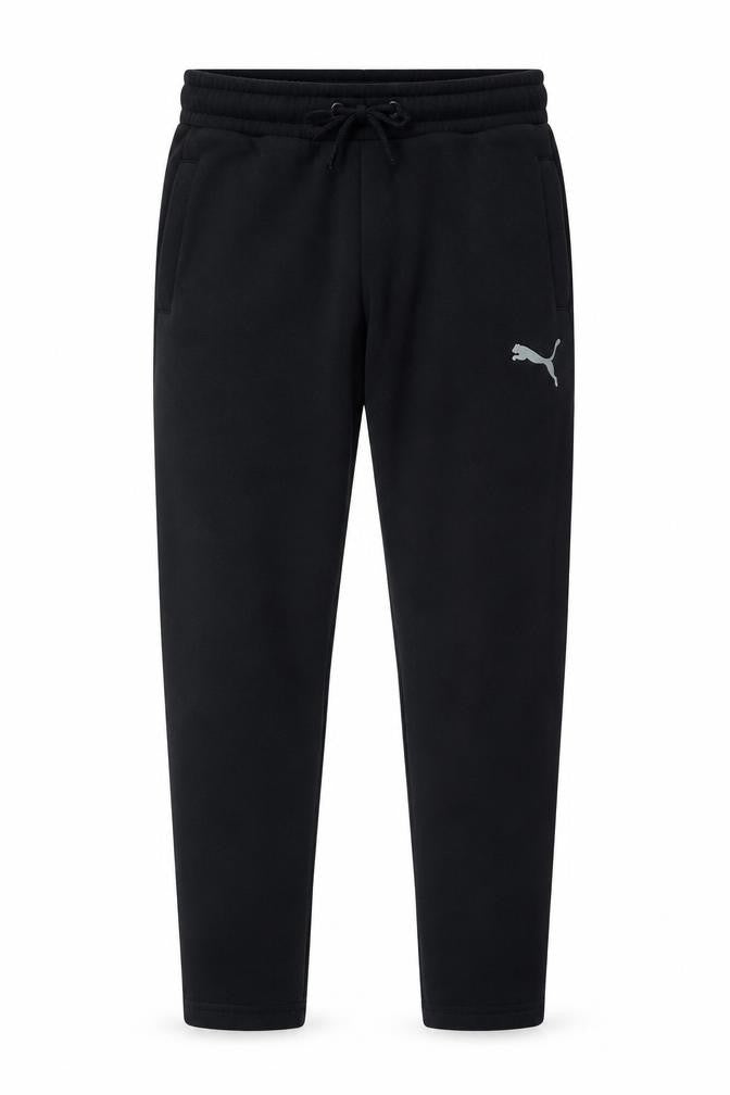 Front view of Puma Men's Black Medium Jogger Sweatpants 80% Cotton 20% Polyester