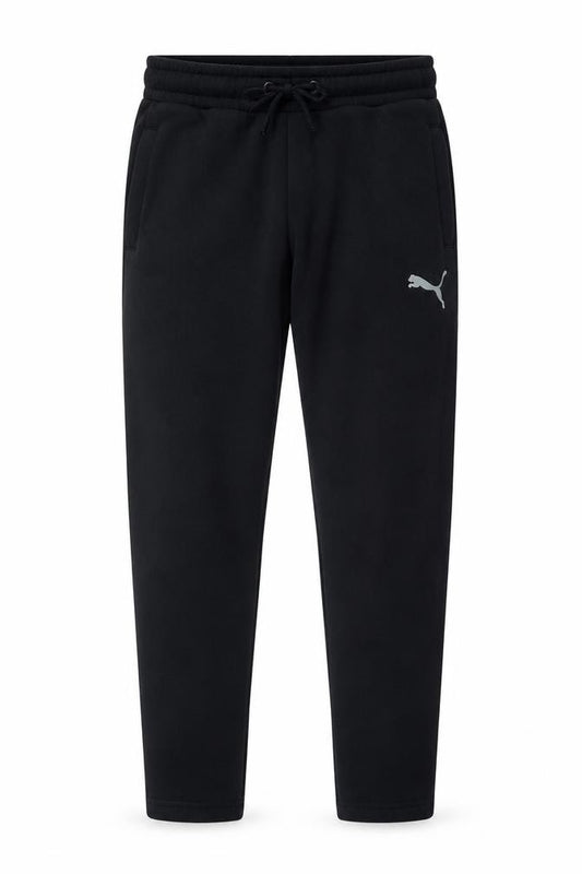 Front view of Puma Men's Black Medium Jogger Sweatpants 80% Cotton 20% Polyester