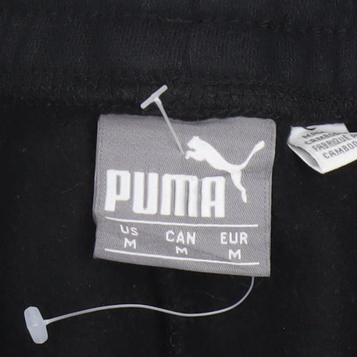 Puma Men's Black Medium Jogger Sweatpants 80% Cotton 20% Polyester
