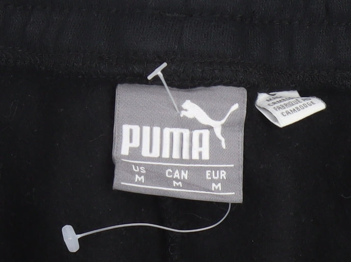 Puma Men's Black Medium Jogger Sweatpants 80% Cotton 20% Polyester