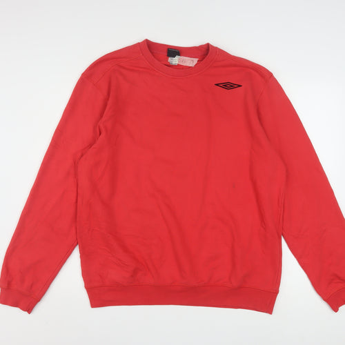 Umbro Mens Red Crew Neck Pullover Sweatshirt L Sports Style
