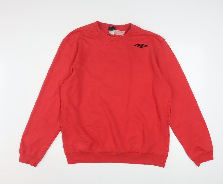 Umbro Mens Red Crew Neck Pullover Sweatshirt L Sports Style