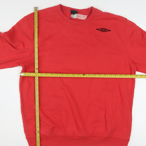 Umbro Mens Red Crew Neck Pullover Sweatshirt L Sports Style