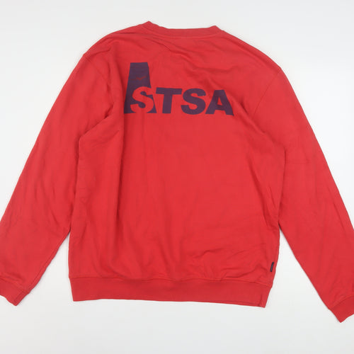 Umbro Mens Red Crew Neck Pullover Sweatshirt L Sports Style