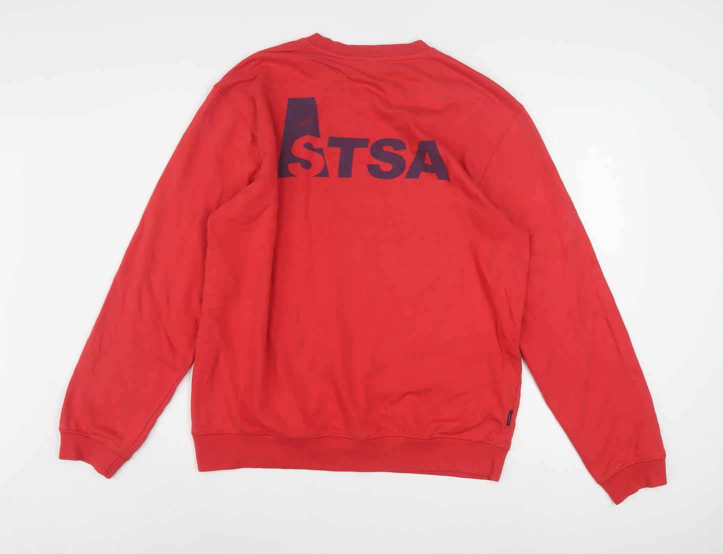 Umbro Mens Red Crew Neck Pullover Sweatshirt L Sports Style