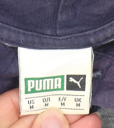 Puma Men's Grey Pullover Hoodie M Lightweight Logo Sportswear