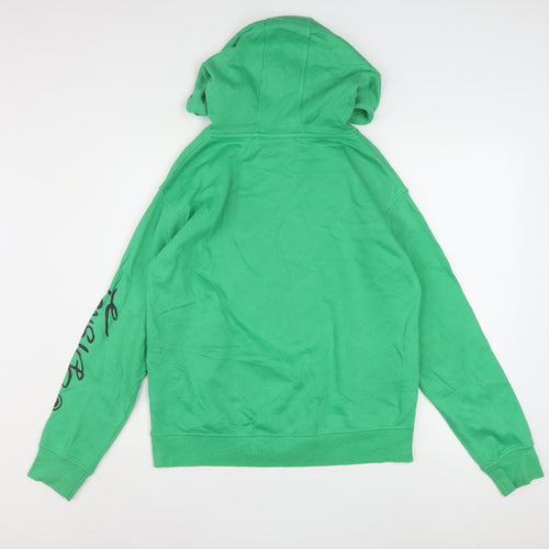Disney Women Green Mickey Mouse Pullover Hoodie XS Graphic Print