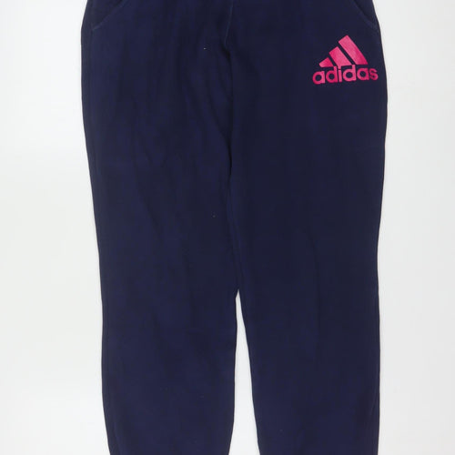 Adidas Women’s Blue Jogger Sweatpants Size S Fleece Trousers