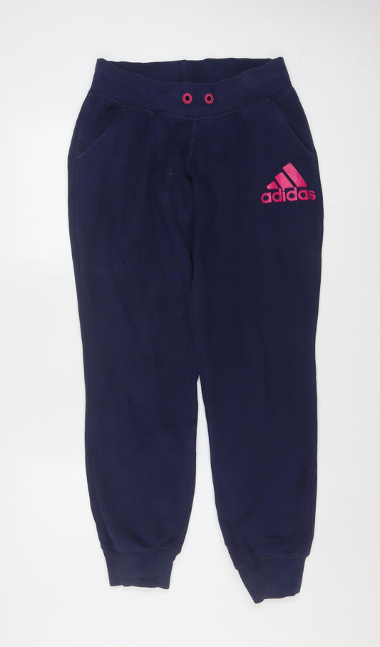 Adidas Women’s Blue Jogger Sweatpants Size S Fleece Trousers