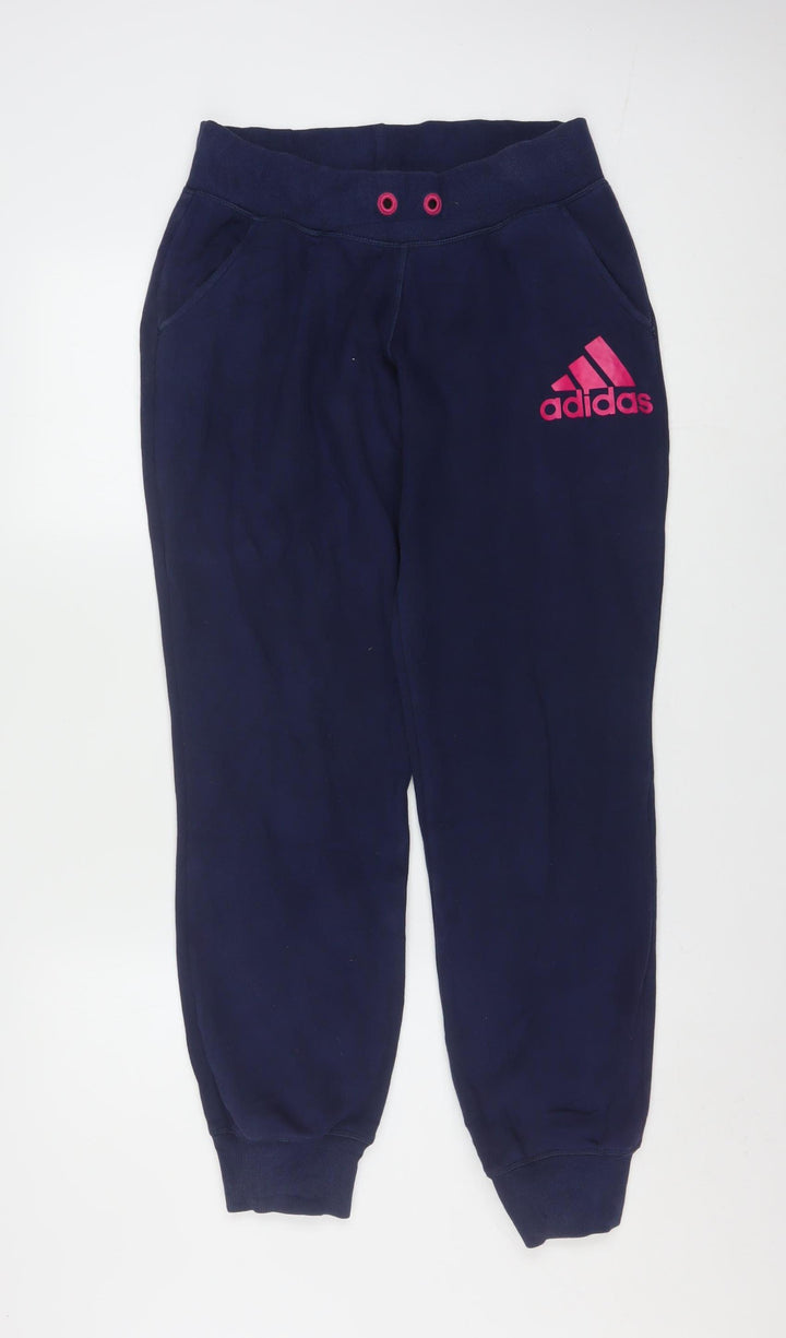 Adidas Women’s Blue Jogger Sweatpants Size S Fleece Trousers