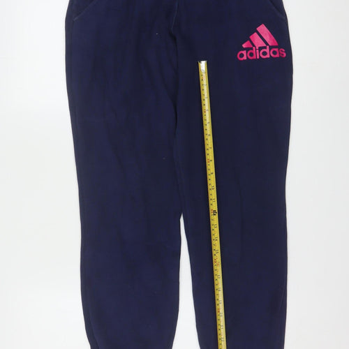 Adidas Women’s Blue Jogger Sweatpants Size S Fleece Trousers