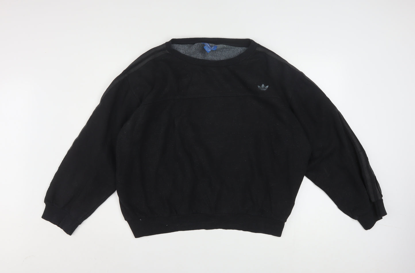 Adidas Women Black L Sweatshirt Crew Neck Long Sleeve Pullover