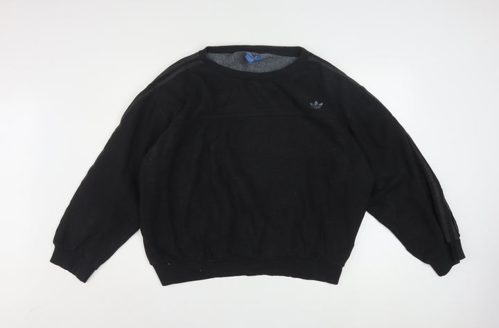 Adidas Women Black L Sweatshirt Crew Neck Long Sleeve Pullover