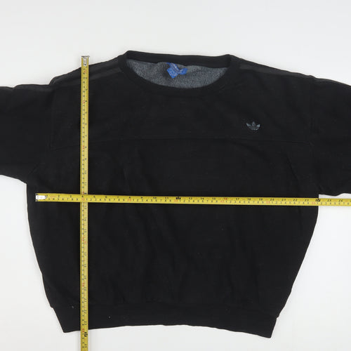 Adidas Women Black L Sweatshirt Crew Neck Long Sleeve Pullover