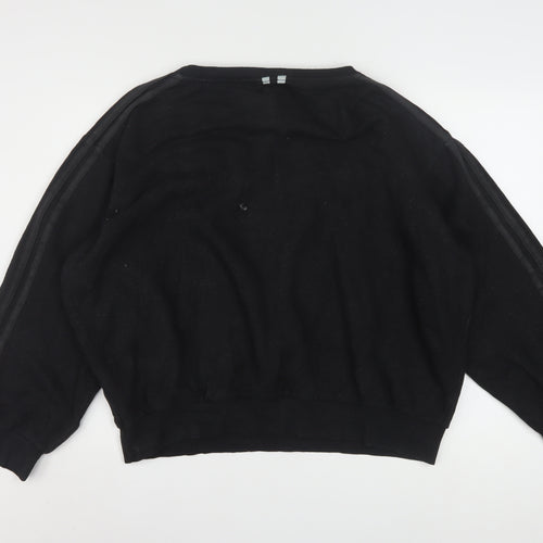 Adidas Women Black L Sweatshirt Crew Neck Long Sleeve Pullover