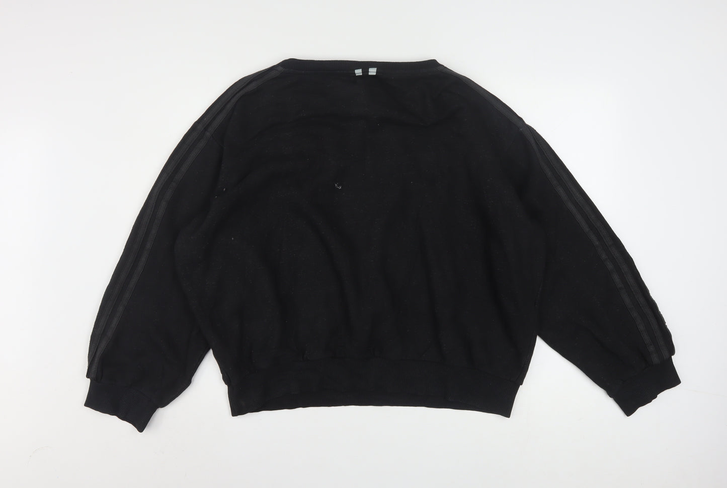 Adidas Women Black L Sweatshirt Crew Neck Long Sleeve Pullover