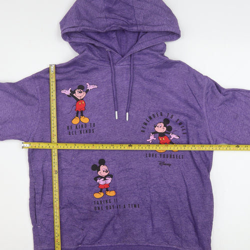 Disney Women Purple Mickey Mouse Pullover Hoodie Size S 10/12