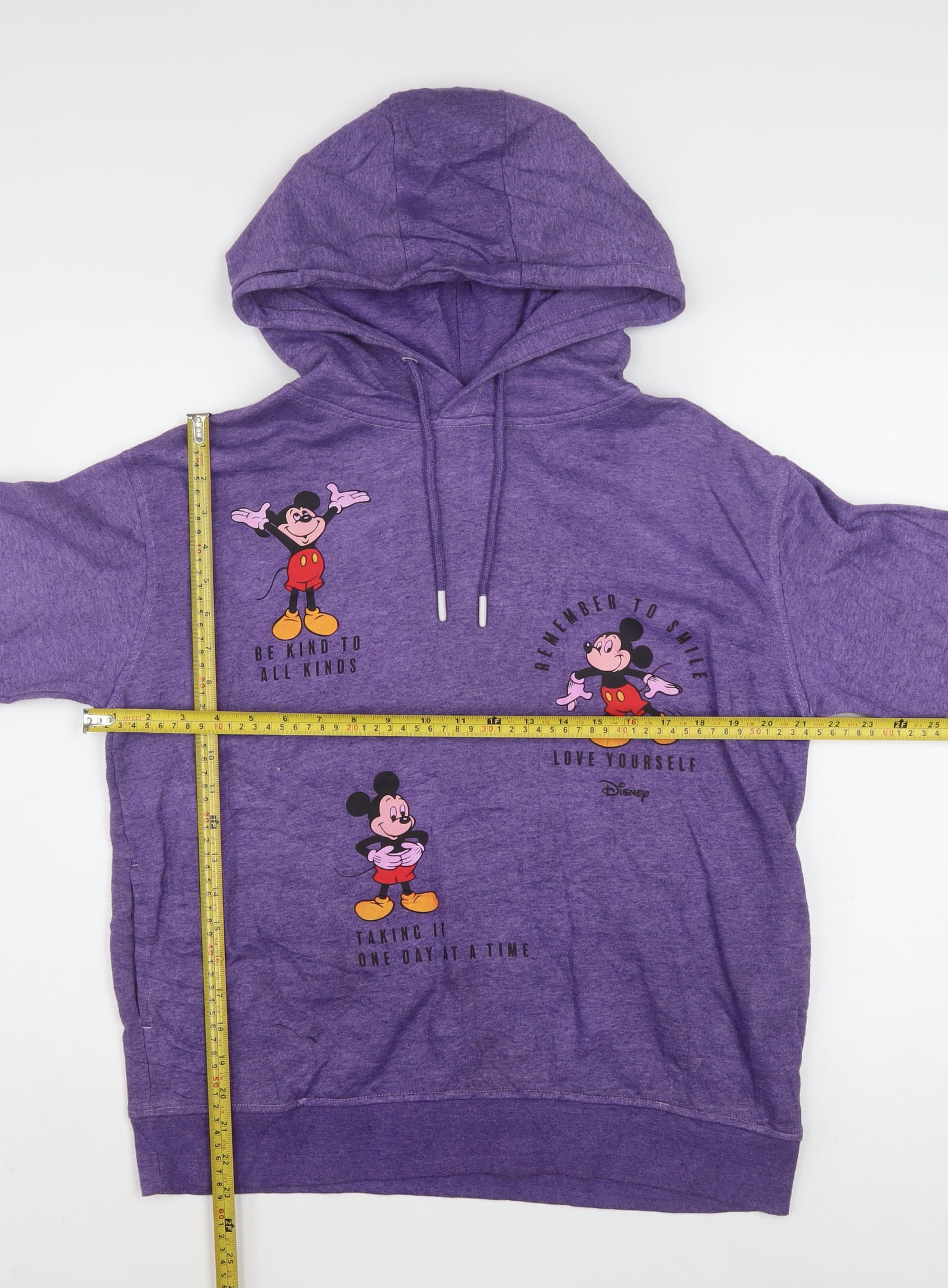 Disney Women Purple Mickey Mouse Pullover Hoodie Size S 10/12
